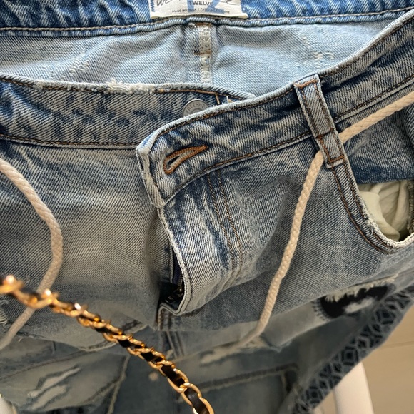 Free people patch long denim skirt. - Picture 4 of 5